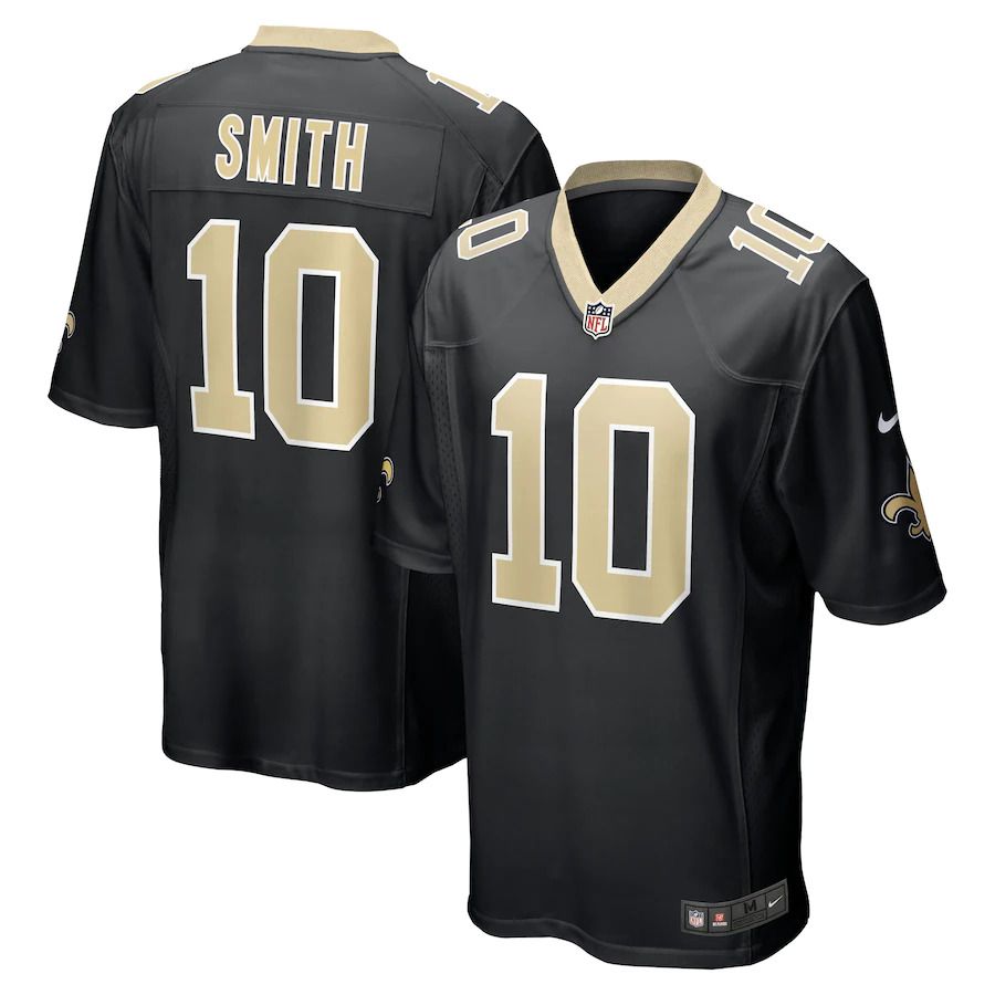 Men New Orleans Saints 10 Tre Quan Smith Nike Black Game NFL Jersey